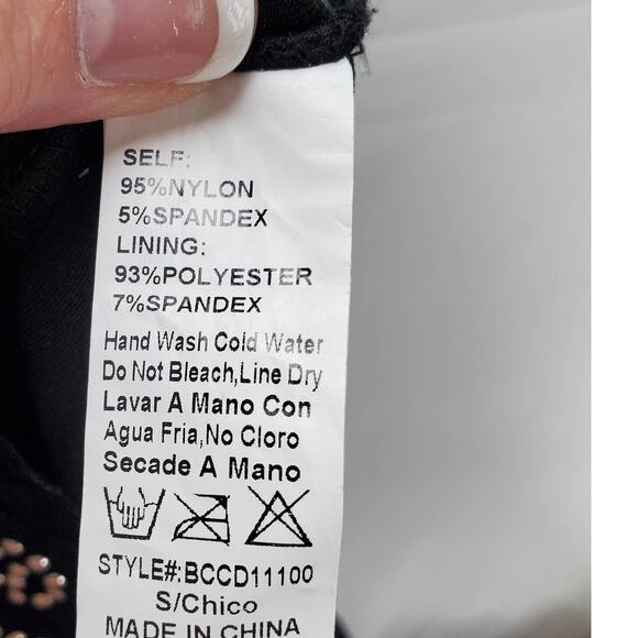 Bodycon Office Siren Black Studded Dress S Mob Boss Wife Aesthetic Embellished - Picture 10 of 11